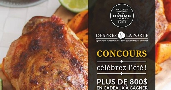 Concours Gagnez 500$ en produits Canards du Lac Brome et des accessoires essentiels pour votre cuisine! Concours Gagnez 500$ en produits Canards du Lac Brome et des accessoires essentiels pour votre cuisine!