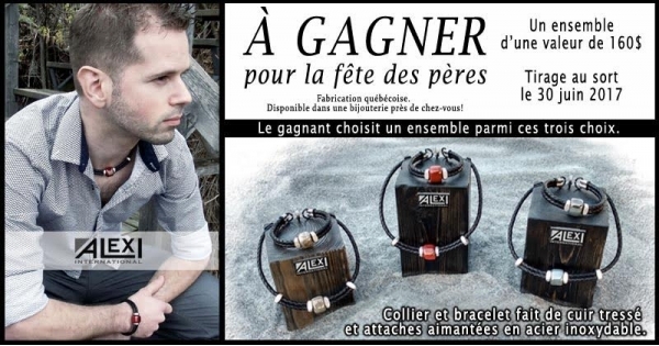 Concours Gagnez un ensemble collier-bracelet en cuir tressé avec attaches aimantées en acier inoxydable! Concours Gagnez un ensemble collier-bracelet en cuir tressé avec attaches aimantées en acier inoxydable!