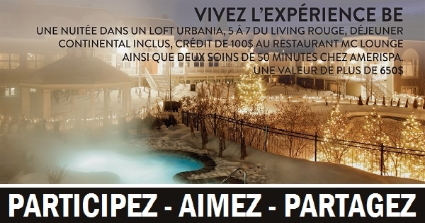 Concours Gagnez une nuitée en loft Urbania pour deux personnes! Concours Gagnez une nuitée en loft Urbania pour deux personnes!