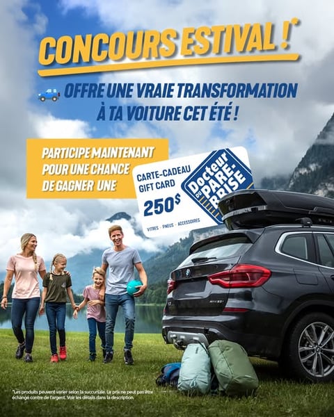 Concours 250 $ de carte cadeau à dépenser chez Docteur du Pare-Brise ! Concours 250 $ de carte cadeau à dépenser chez Docteur du Pare-Brise !