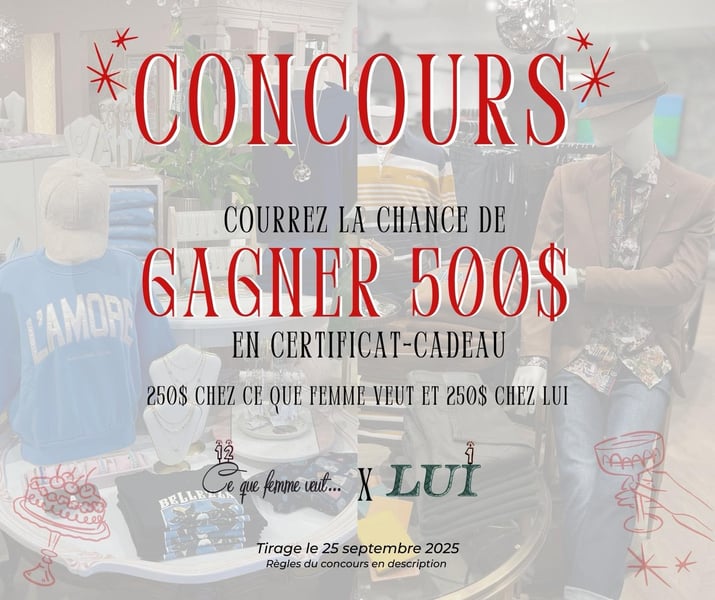 Concours À gagner : 500 $ en certificats-cadeaux