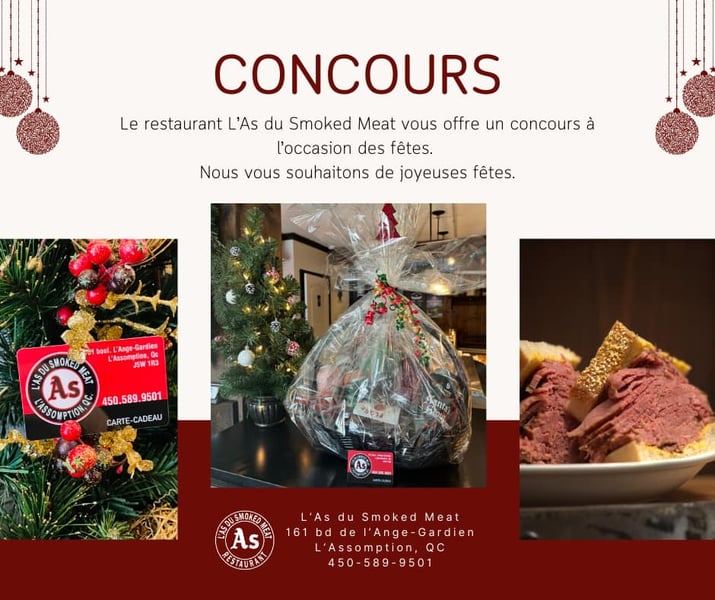 Concours As du smoked meat - un prix d'une valeur de 200$ à gagner!