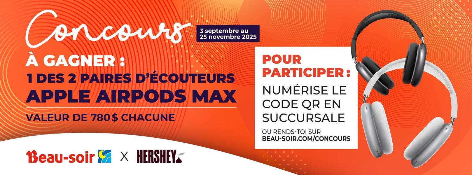 Concours Beau-soir + Hershey – Gagnez des AirPods Max