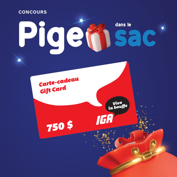 Concours Boni-Soir - Gagnez une Carte-cadeau IGA de 750$!