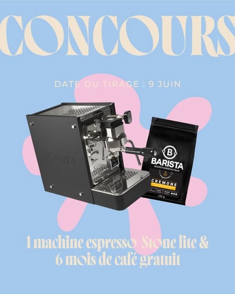 Concours Café Barista - GAGNEZ une machine espresso STONE LITE noire et 6 mois de café gratuit ! Concours Café Barista - GAGNEZ une machine espresso STONE LITE noire et 6 mois de café gratuit !