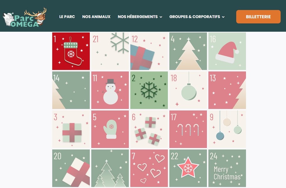 Concours Calendrier de l’avent 2025 – Parc Omega