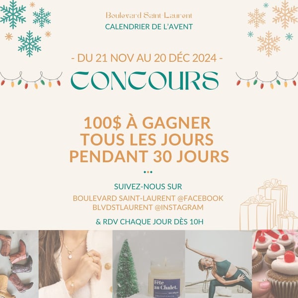 Concours Calendrier de l'Avent - Boulevard Saint-Laurent