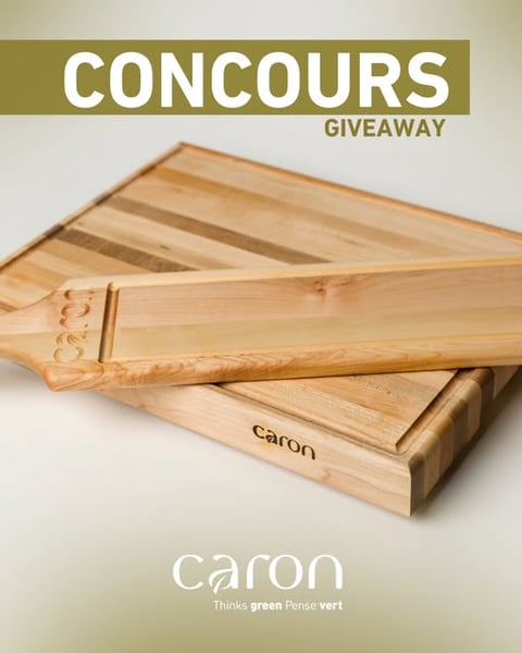 Concours Caron Industries - Gagnez une des 5 planches à découper pratiques et robustes en bois! Concours Caron Industries - Gagnez une des 5 planches à découper pratiques et robustes en bois!