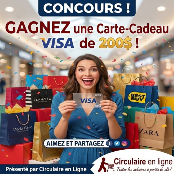 Concours Carte-Cadeau VISA de 200$