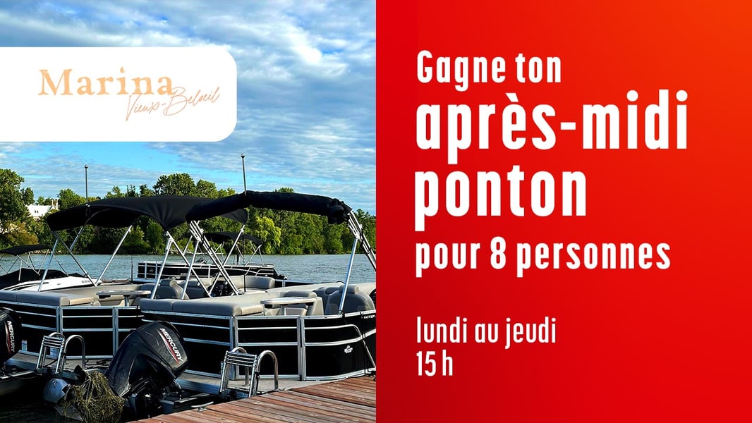 Concours CKOI 96,9 - Gagne ton après-midi ponton pour 8 personnes à la Marina Vieux-Beloeil! Concours CKOI 96,9 - Gagne ton après-midi ponton pour 8 personnes à la Marina Vieux-Beloeil!