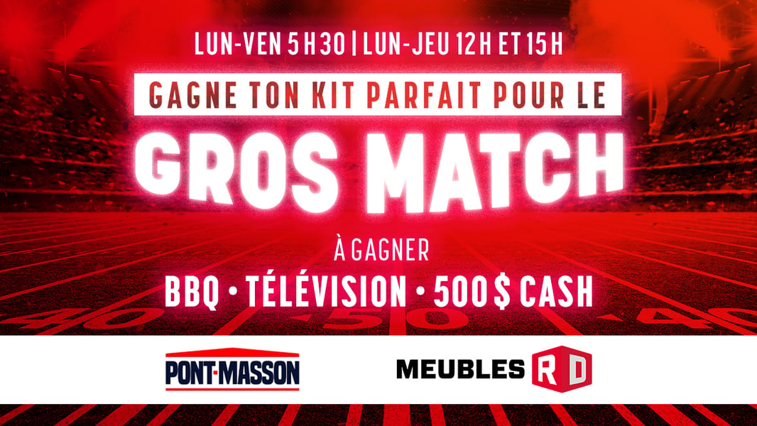 Concours CKOI 96,9 - Gagne ton kit parfait pour le gros match: BBQ -Télévision & 500$ CASH!