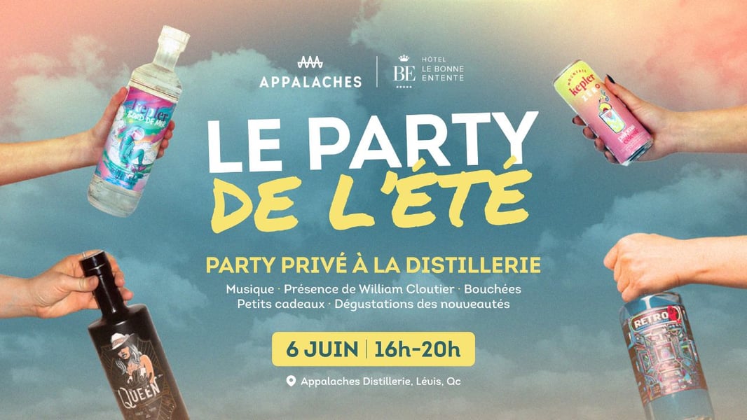 Concours CKOI 96,9 Gagnez deux billets pour le party de l’été d’Appalache Distillerie le 6 juin 2026!