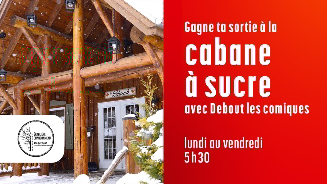 Concours CKOI 96,9 - Ta sortie à l'Érablière Charbonneau avec Debout les comiques! Concours CKOI 96,9 - Ta sortie à l'Érablière Charbonneau avec Debout les comiques!