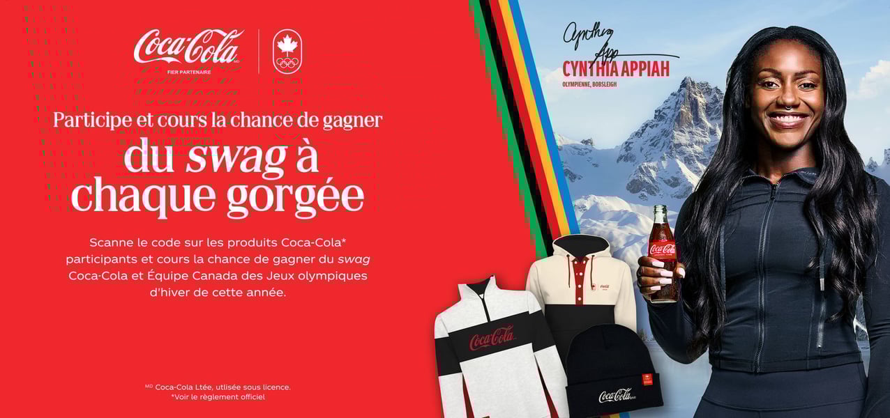 Concours Coca-Cola - Affiche tes couleurs d’équipe et cours la chance de gagner de l’équipement digne d’un athlète olympique!