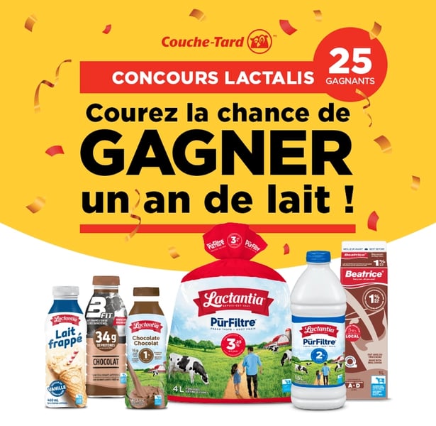 Concours Couche-Tard - Gagnez un an de lait de Lactalis! Concours Couche-Tard - Gagnez un an de lait de Lactalis!