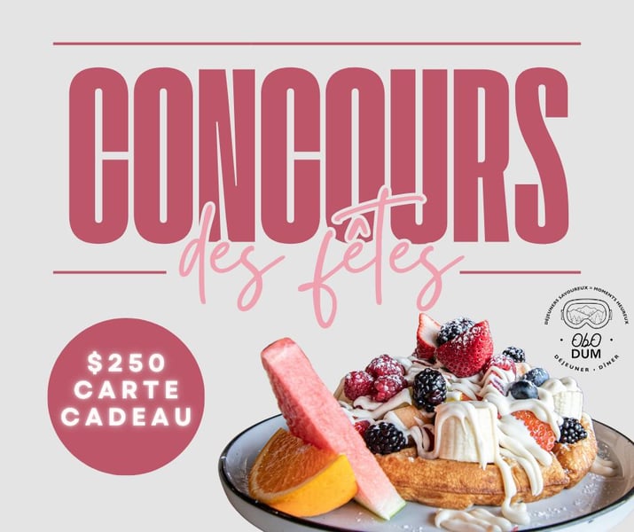 Concours Déjeuner Obodum - Gagnez une carte cadeau de 250$!