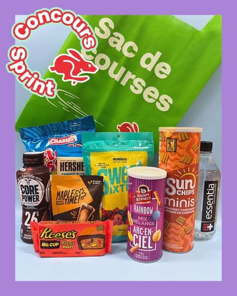 Concours Dépanneur Sprint - Gagnez un sac de courses Sprint rempli de snacks réconfortants pour te remonter le moral !