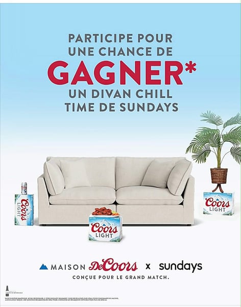 Concours Divan Coors Light à Gagner