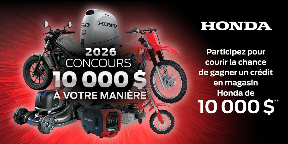 Concours Gagner 10000$ en crédit magasin Honda!