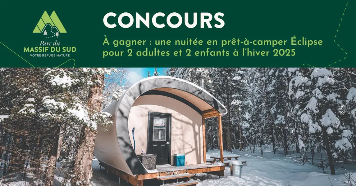 Concours GAGNEZ 1 NUITÉE EN ÉCLIPSE (PRÊT-À-CAMPER) POUR 2 ADULTES ET 2 ENFANTS