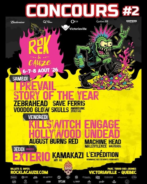 Concours Gagnez 1 passeport pour festival Rock la Cauze!