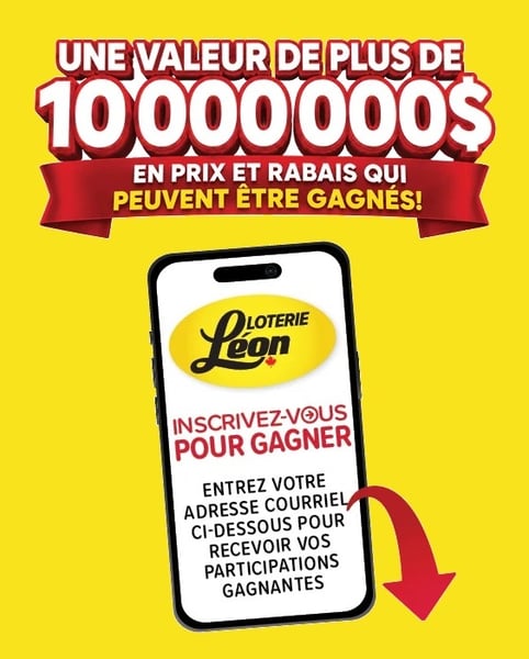 Concours Gagnez 10 000 000$ en prix avec Léon!