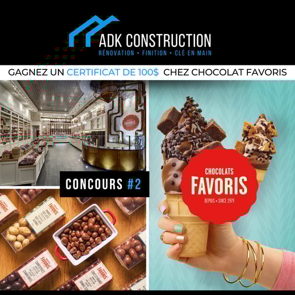 Concours Gagnez 100$ chez Chocolat Favoris ! Concours Gagnez 100$ chez Chocolat Favoris !