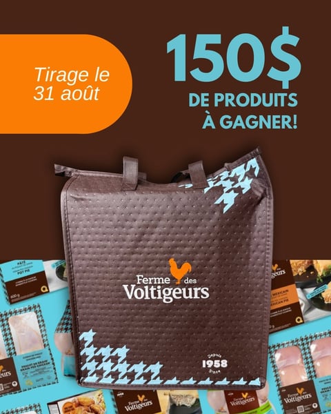 Concours Gagnez 150$ de produits de la Ferme des Voltigeurs!