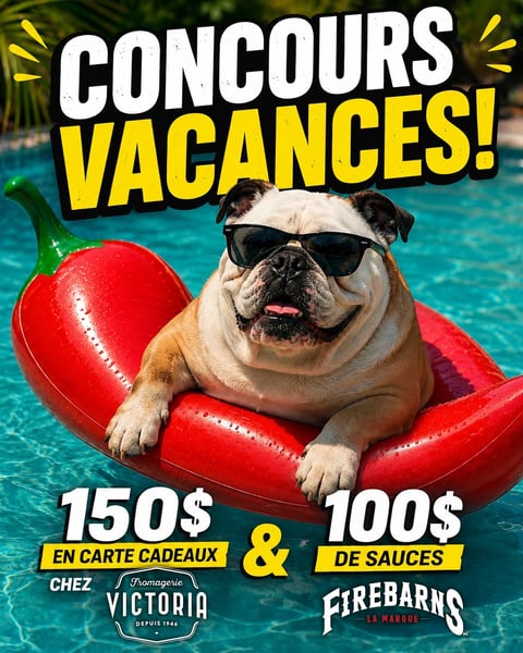 Concours Gagnez 150$ en cartes-cadeaux de la Fromagie Victoria et 100$ de sauces Firebarns!