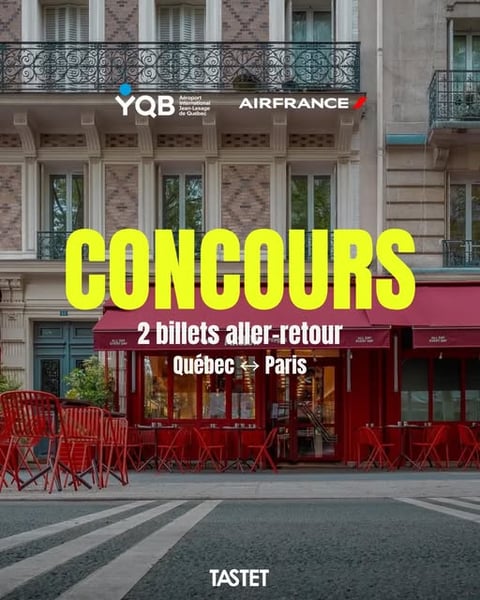Concours Gagnez 2 billets d'avion aller-retour pour Paris!