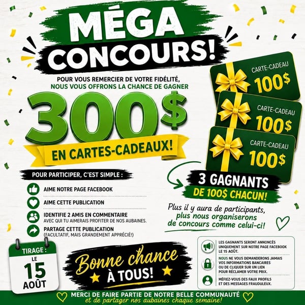 Concours Gagnez 300$ en cartes-cadeaux Économarché!