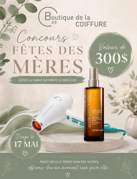 Concours Gagnez 300$ en prix La boutique de la coiffure 2.0.