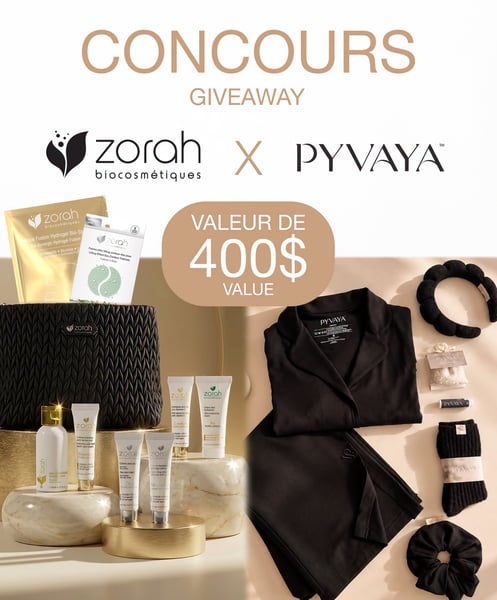 Concours Gagnez 400$ en pyjamas écoresponsables Pyvaya et en produits bio Zorah Biocosmétiques!