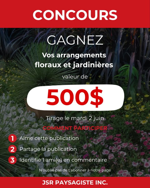 Concours Gagnez 500$ en arrangements floraux et jardinières!