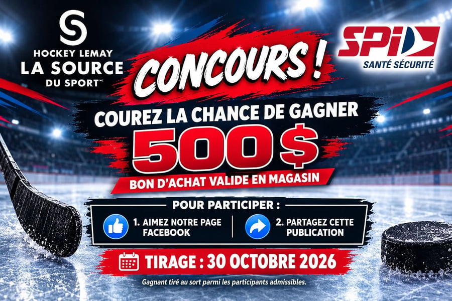 Concours Gagnez 500$ en cartes-cadeaux chez HOCKEY LEMAY!