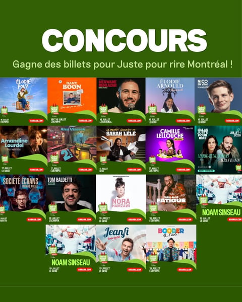 Concours Gagnez des billets pour assister à l’un des spectacles du Festival Juste pour rire Montréal!