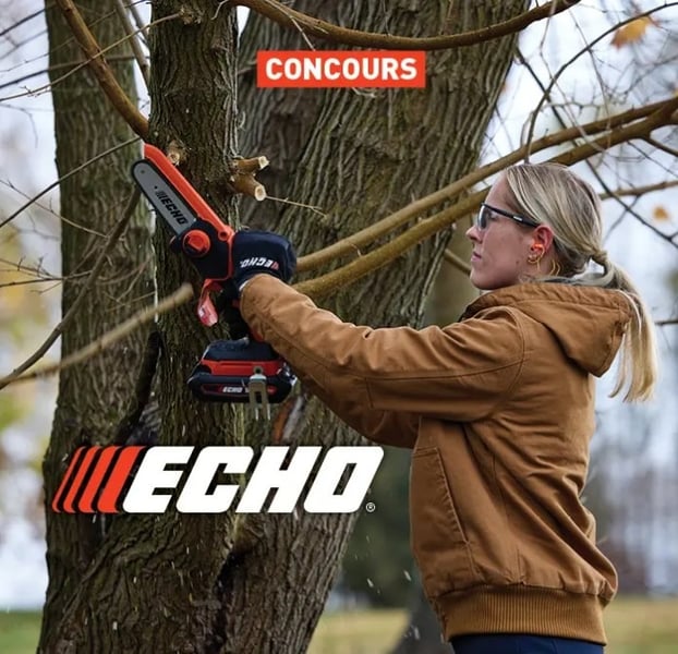 Concours Gagnez des outils à batterie ECHO pour entretenir votre terrain facilement! Concours Gagnez des outils à batterie ECHO pour entretenir votre terrain facilement!