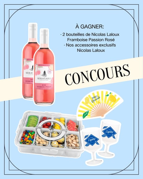 Concours Gagnez deux bouteilles de Nicolas Laloux Framboise Passion Rosé et des accessoires exclusifs!