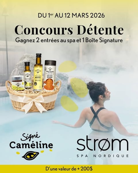 Concours Gagnez deux entrées au Strom spa et une boite signature Signé Caméline!