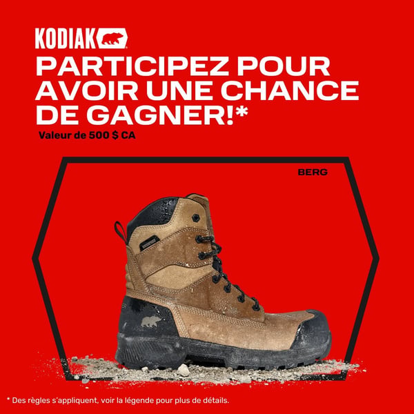 Concours Gagnez deux paires de bottes de travail Kodiak Berg!