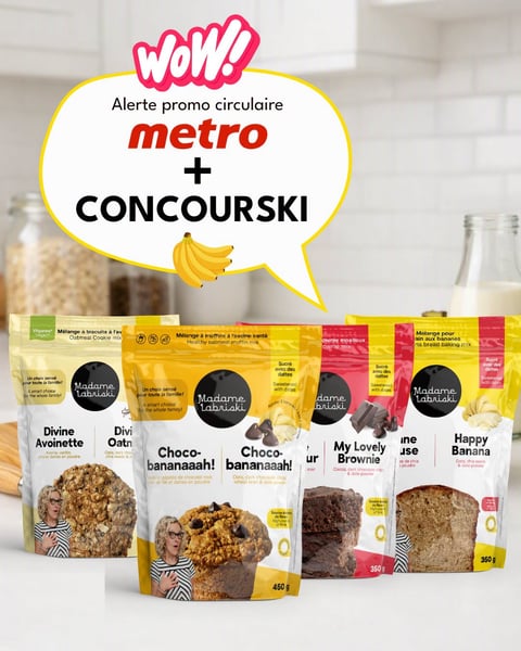 Concours Gagnez deux sachets du mélange à muffins Choco-bananaaah de Madame Labriski!