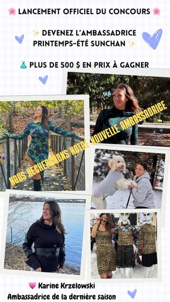 Concours Gagnez 500$ en vêtements Sunchan et shooting photo!