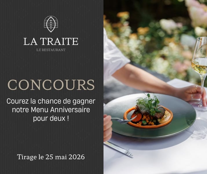 Concours Gagnez le Menu Anniversaire du restaurant La Traite!