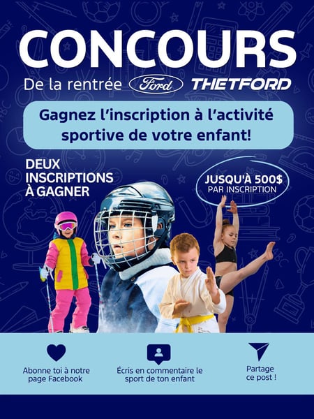 Concours Gagnez l'inscription à l'activité sportive de votre enfant!