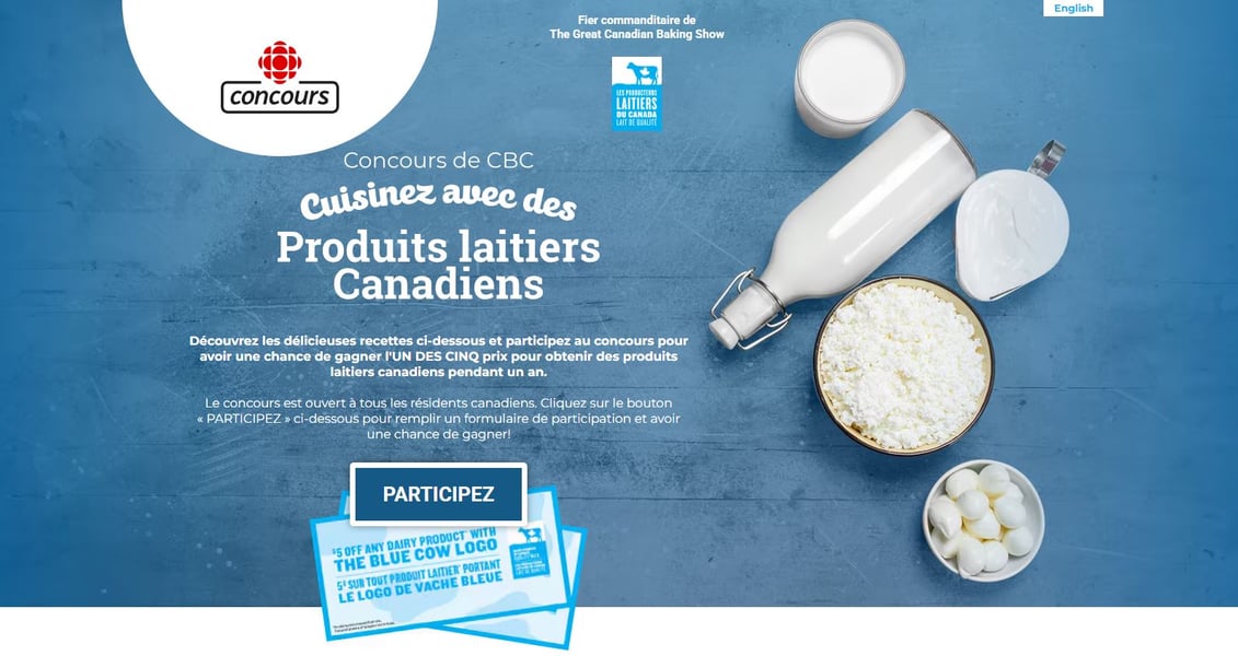 Concours Gagnez l'UN DES CINQ prix pour obtenir des produits laitiers canadiens pendant un an! Concours Gagnez l'UN DES CINQ prix pour obtenir des produits laitiers canadiens pendant un an!