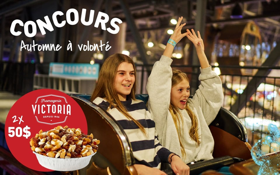 Concours Gagnez l'un des deux abonnements saisonniers Méga Parc et des deux cartes-cadeaux Fromagerie Victoria de 50$!
