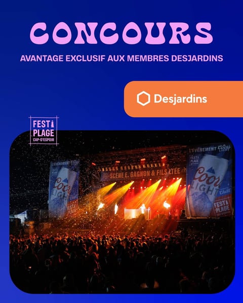 Concours Gagnez l'un des deux accès VIP tout inclus pour les 3 soirées du Festi-Plage de Cap d’Espoir ou l'un des 5 passeports pour la durée du festival!