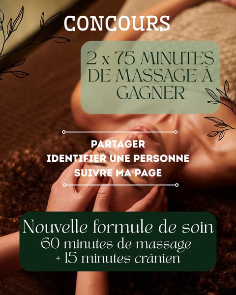 Concours Gagnez l'un des deux massages de 75 minutes!