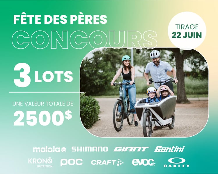 Concours Gagnez l'un des trois lots d’équipement de vélo!