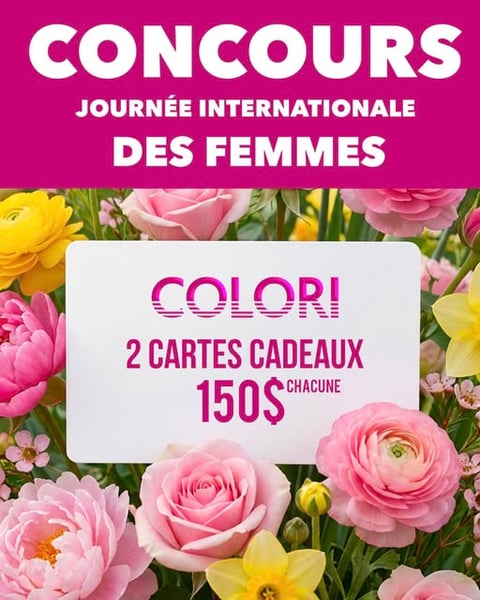 Concours Gagnez l'une des deux cartes cadeaux Colori de 150$!